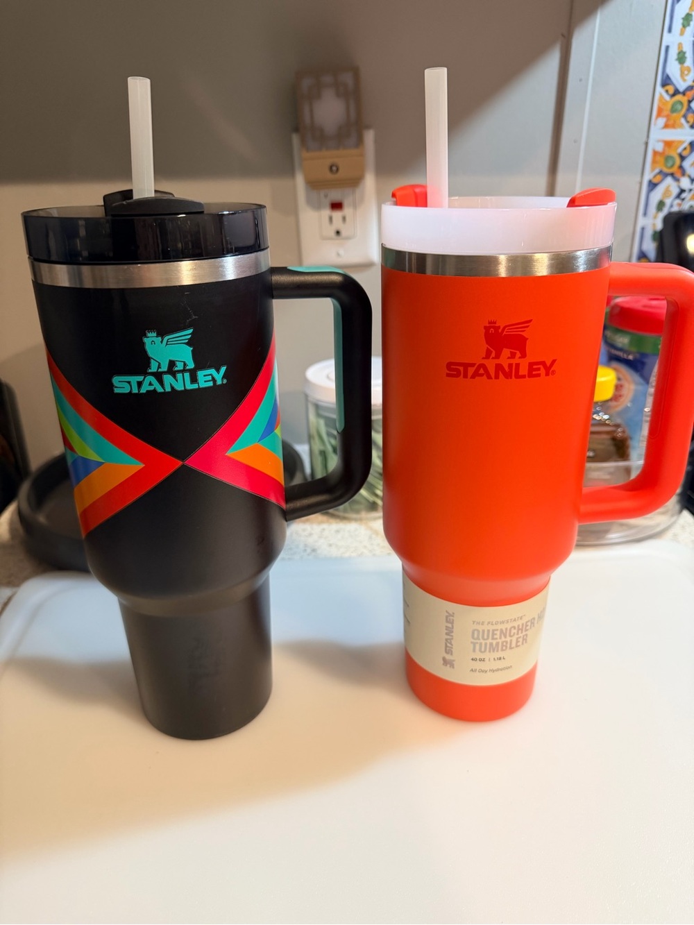 Stanley Black & Orange Insulated Handle Tumblers